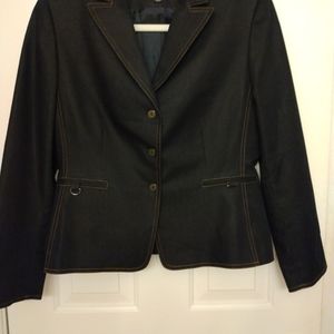 Tahari Arthur S Levine black chambray jacket Blazer  8petite